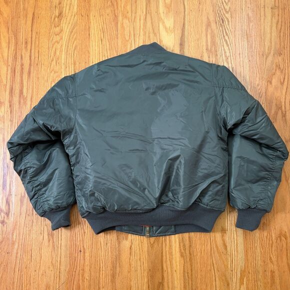 ROTHCO Green Bomber Jacket MA-1 MIL-J-6141 Mens Size XS Orange Lining - Picture 7 of 8